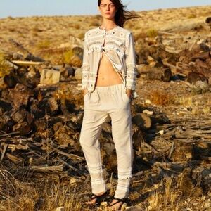 dodo barbor boho Yehuda knit cotton embroidered pants size small $350